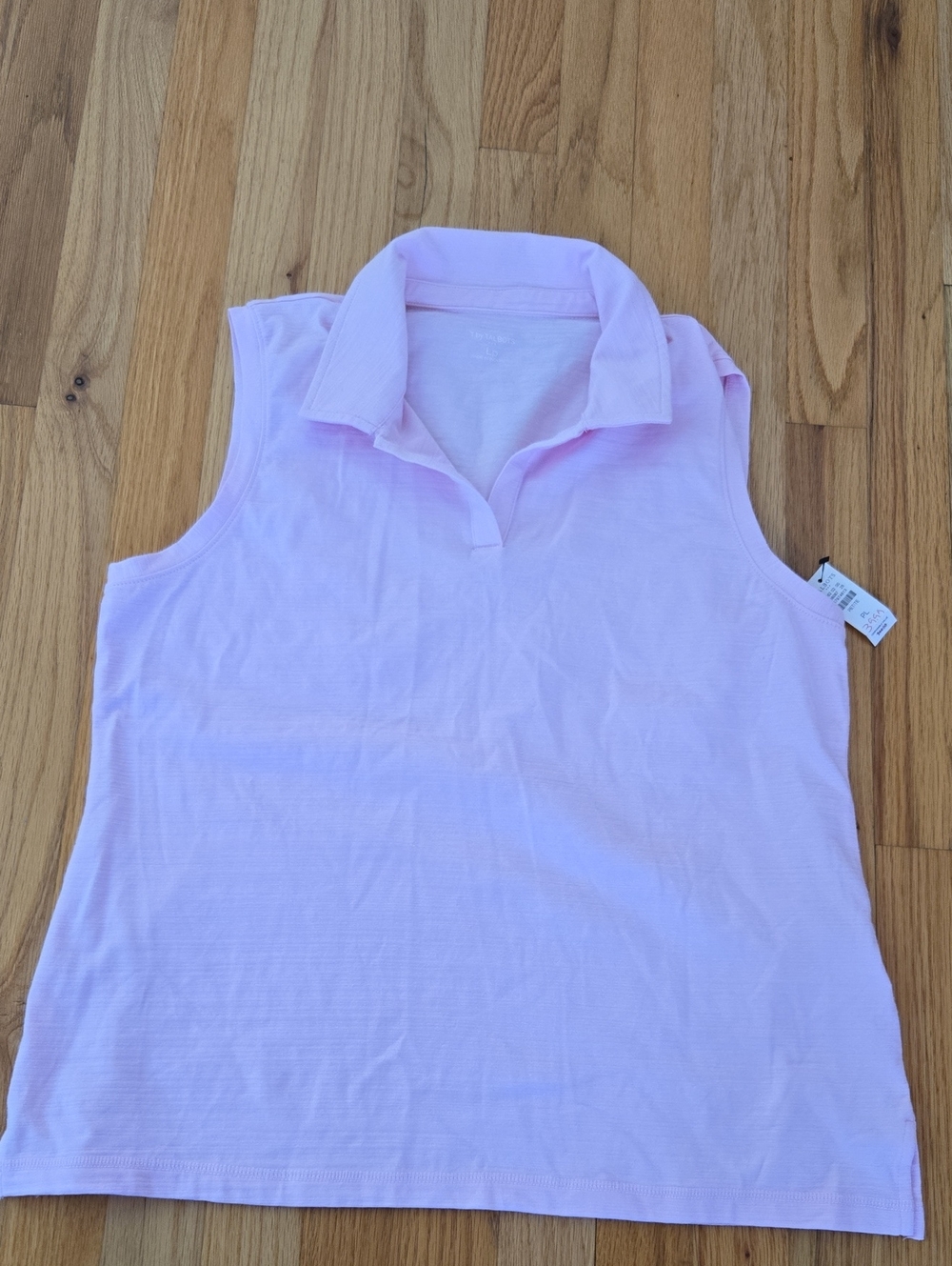 Talbot's Petite Large Sleeveless Polo Top in Light Pink--NWT
